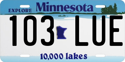 MN license plate 103LUE