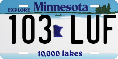 MN license plate 103LUF