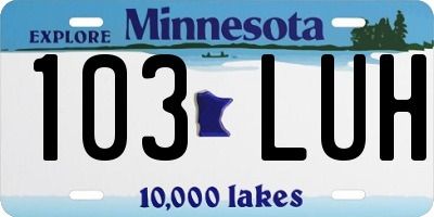 MN license plate 103LUH