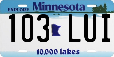 MN license plate 103LUI