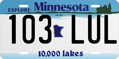MN license plate 103LUL