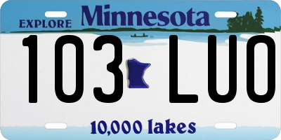 MN license plate 103LUO