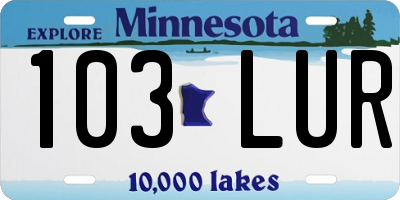 MN license plate 103LUR