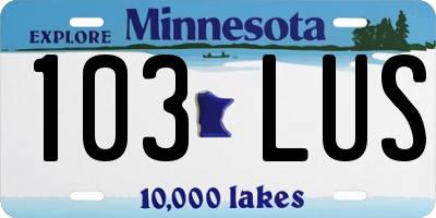 MN license plate 103LUS
