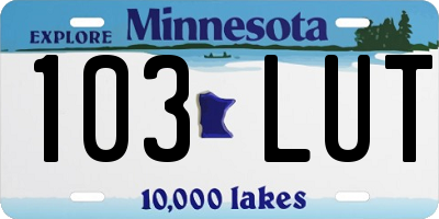MN license plate 103LUT