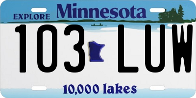 MN license plate 103LUW