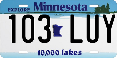 MN license plate 103LUY