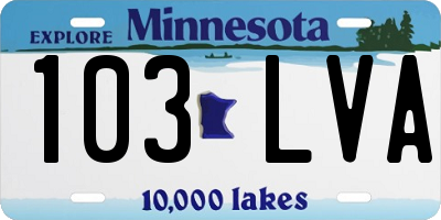 MN license plate 103LVA
