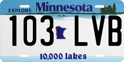 MN license plate 103LVB