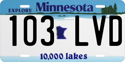 MN license plate 103LVD