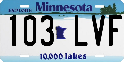 MN license plate 103LVF