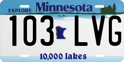 MN license plate 103LVG