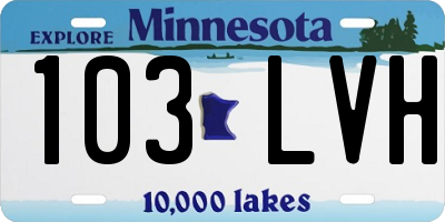 MN license plate 103LVH