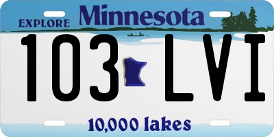 MN license plate 103LVI