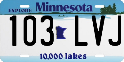 MN license plate 103LVJ