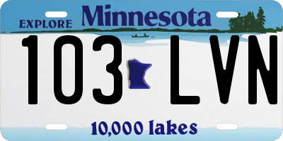 MN license plate 103LVN