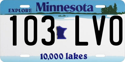 MN license plate 103LVO