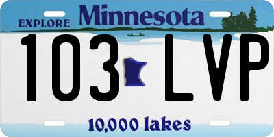 MN license plate 103LVP