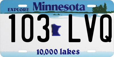 MN license plate 103LVQ