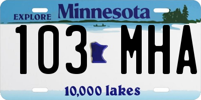 MN license plate 103MHA