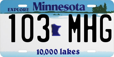 MN license plate 103MHG