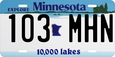 MN license plate 103MHN