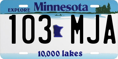 MN license plate 103MJA