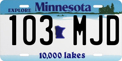 MN license plate 103MJD