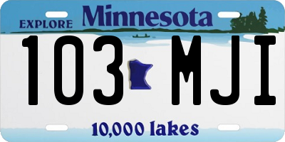 MN license plate 103MJI
