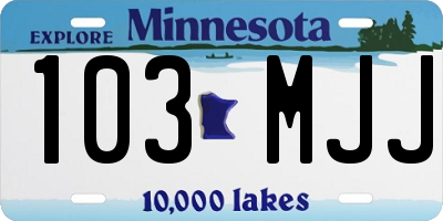 MN license plate 103MJJ