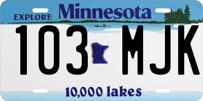 MN license plate 103MJK