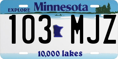 MN license plate 103MJZ
