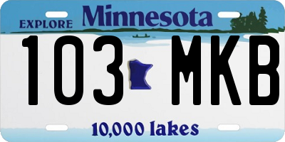 MN license plate 103MKB