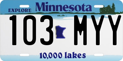 MN license plate 103MYY