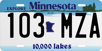 MN license plate 103MZA