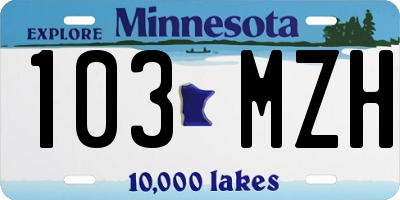 MN license plate 103MZH