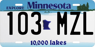 MN license plate 103MZL