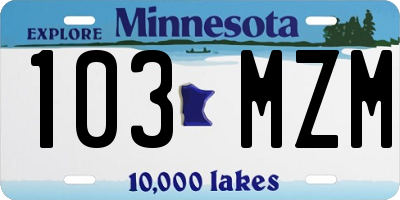 MN license plate 103MZM