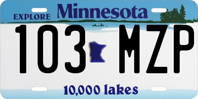 MN license plate 103MZP