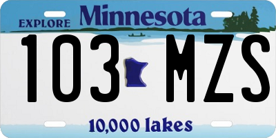 MN license plate 103MZS