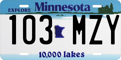 MN license plate 103MZY