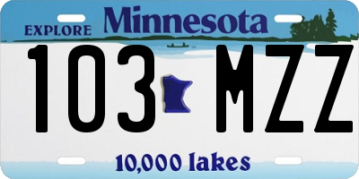 MN license plate 103MZZ