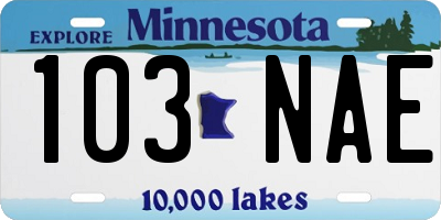MN license plate 103NAE