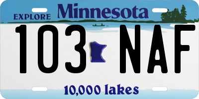MN license plate 103NAF