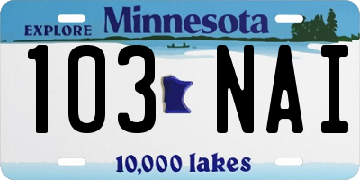 MN license plate 103NAI