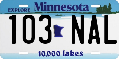 MN license plate 103NAL