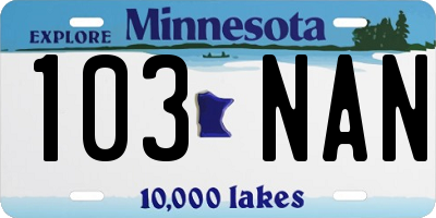 MN license plate 103NAN