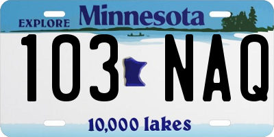 MN license plate 103NAQ