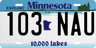 MN license plate 103NAU