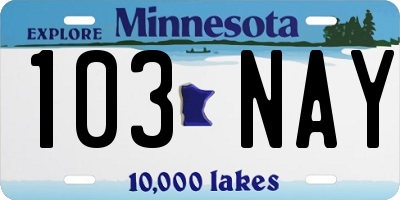 MN license plate 103NAY